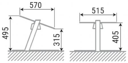 Vitre droite pour buffets modulaires - 1173x515x6 mm