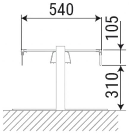 Vitre droite avec 2 vitres anti-buée pour buffets modulaires - 2148x490x6 mm