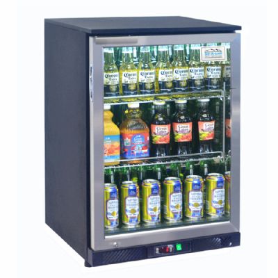 Arrière bar inox 1 porte battante plage de température +2/+10°C