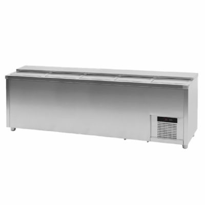 Refroidisseur de bouteilles en inox 5 couvercles coulissants plage de temprature -1/+6C capacit 696 L