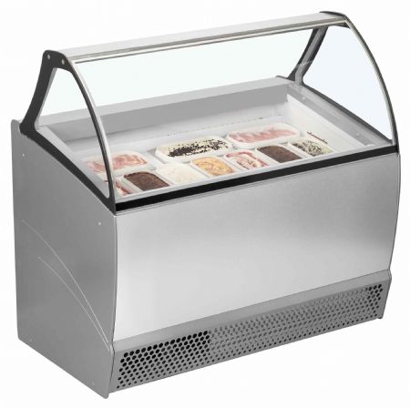 Vitrine réfrigérée de glacier ventilée 10 bacs -20 à -14 °C - Tefcold - BERMUDA RV10