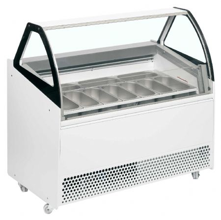 Vitrine réfrigérée de glacier ventilée 10 bacs -20 à -14 °C - Tefcold - BERMUDA VIEW RV10