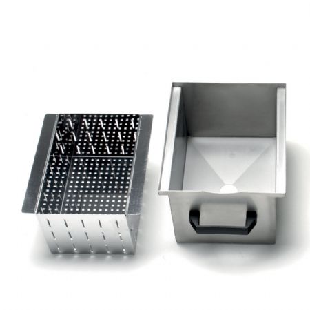 Bac avec filtre pour dcharge en inox 10-18 kg