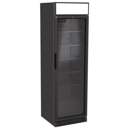 Armoire à Boissons réfrigérée verticale 373 litres avec porte en verre, positive, noire - Virtus - BFD0001/BL