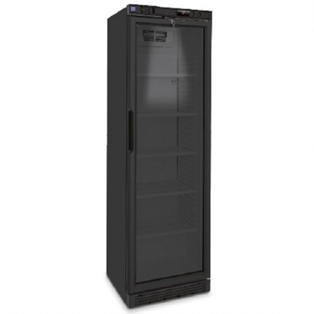 Armoire à Boissons réfrigérée verticale 373 litres avec porte vitrée et 5 étagères, positive - Noire - Virtus - BFD0020/SBL