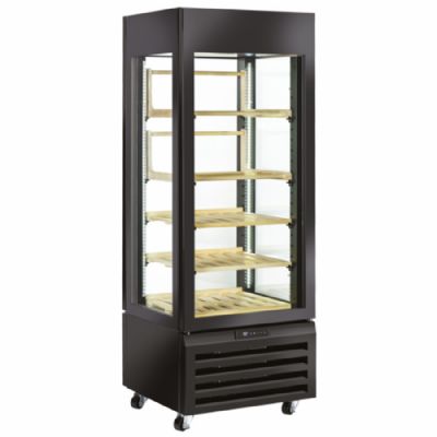 Présentoir à vins réfrigéré noir 1 porte vitrée température 0/+20°C Présentoir à vins réfrigéré noir 1 porte vitrée température 0/+20°C
