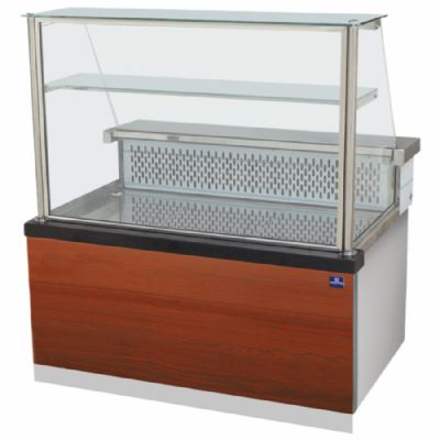 Comptoir froid statique avec tagre et faade vitre verticale temprature 0/+4C