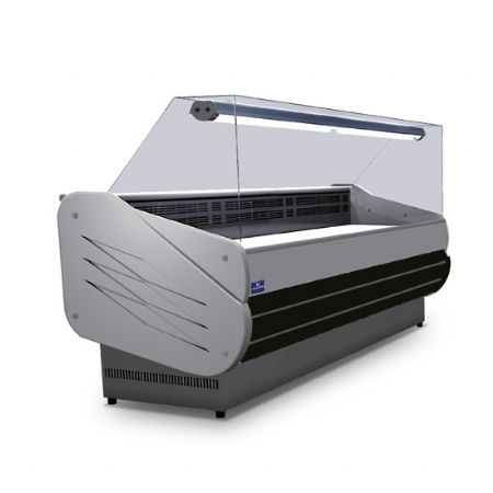 Vitrine réfrigérée snacking ventilée 2480 mm avec vitre droite, positive - Virtus - BGB0313