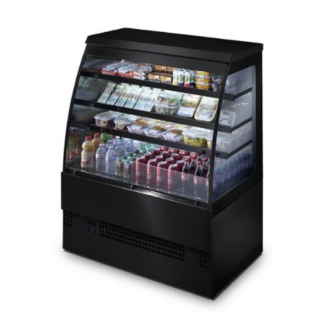 Vitrine libre service réfrigérée ventilée avec 3 étagères, positive, 1200 mm - Noire - Virtus - BGB0339 Vitrine libre service réfrigérée ventilée avec 3 étagères, positive, 1200 mm - Noire - Virtus - BGB0339