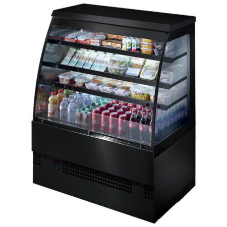 Vitrine libre service ventilée avec 3 étagères, température positive, 2350 mm de long - Virtus - BGB0467