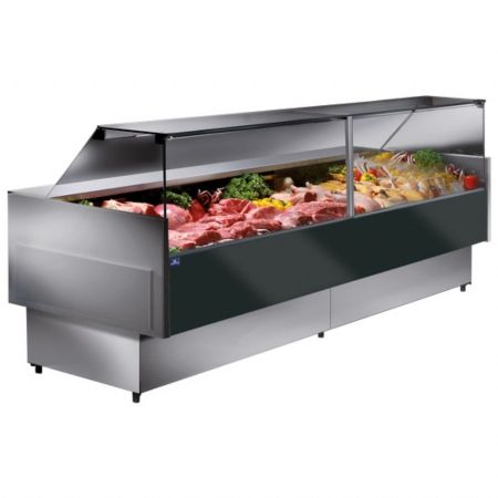 Vitrine chaude bain-marie 2480 mm avec vitre verticale, +65°C, 8.5 kW - Virtus - BGD0018BM