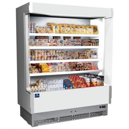 Vitrine libre service murale 1330 mm avec 4 étagères, positive - produits laitiers - Virtus - BHZ0003/T Vitrine libre service murale 1330 mm avec 4 étagères, positive - produits laitiers - Virtus - BHZ0003/T