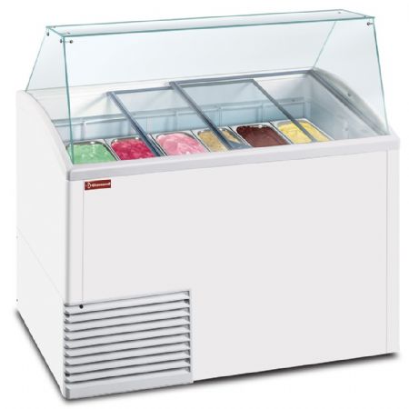 Comptoir présentoir professionnel pour crème glacée 10 bacs 5 L, 1341 mm - Diamond Promo - BIG-EXPO/LUX-R2