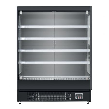 Vitrine murale rfrigre positive noire 2 portes battantes vitres -1 / +5C