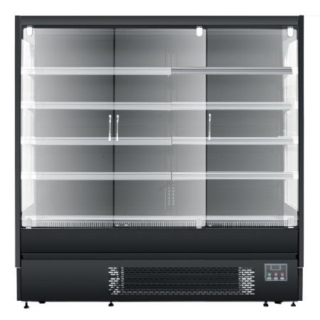 Vitrine murale rfrigre noire positive 3 portes vitres -1 / +5C - 0,89 m