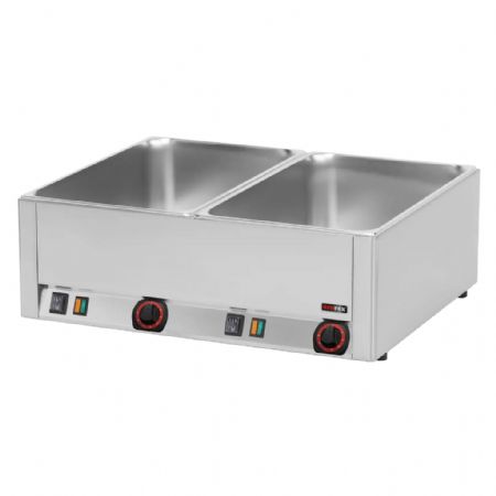 Bain-marie électrique compact de comptoir avec 2 bacs dimensions GN 1/1