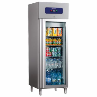 Rfrigrateur 1 porte vitre finition inox temprature -2/+8C et volume 400 L