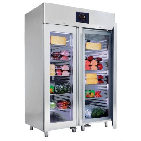 Armoire réfrigérée négative 1400 L 2 portes vitrées en inox, isolation 85 mm et WiFi - Virtus - BMB0033/FN