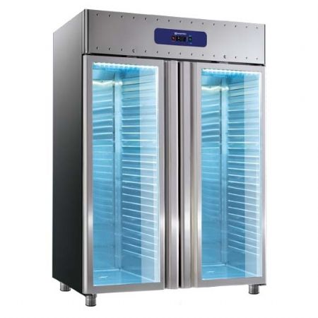 Armoire réfrigérée négative 1400 L avec portes vitrées, GN 2/1 -10°/-25°C, isolation 85 mm - Virtus - BMB0201G