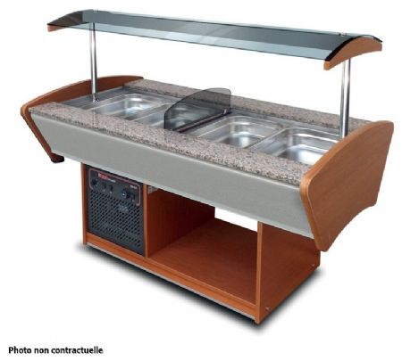 Buffet maintien chaud professionnel 2 x 3 bacs GN1/1 - 2200x900x1370 mm - Furnotel - BMIX23GN