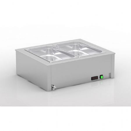 Bains Marie de table à eau 2 bacs GN 1/1 capacité 15 L - Eratos - BMMH-2GN