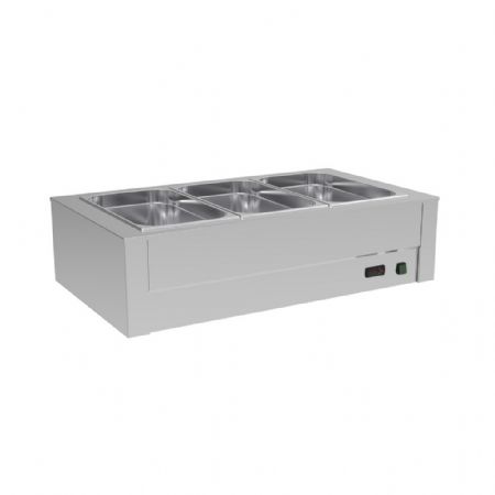 Bains Marie de table sec 3 bacs GN 1/1 capacité 100 mm puissance 1200 W - Eratos - BMMS-3GN