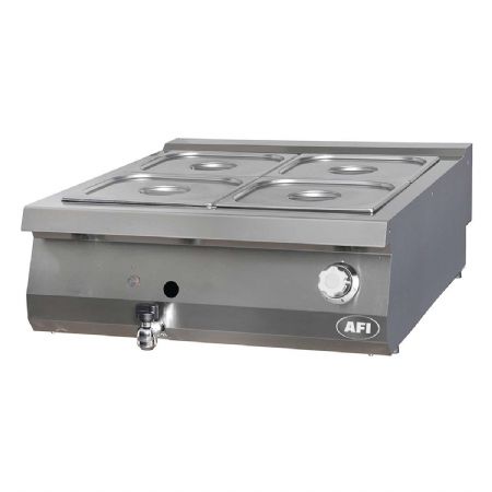 Bain marie  gaz 4 bacs GN 2/3  poser - profondeur 900mm