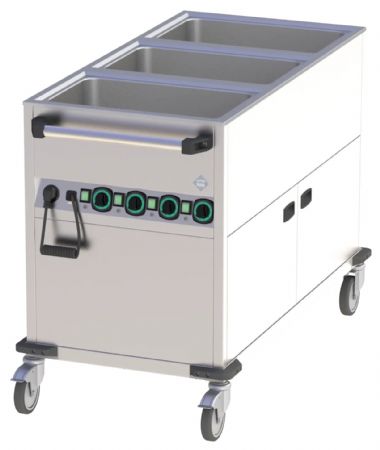 Bains Marie monophasé sur roues 3 cuves - RM Gastro - BMPK 3120 CSH Bains Marie monophasé sur roues 3 cuves - RM Gastro - BMPK 3120 CSH