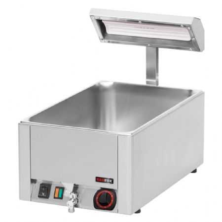 Chauffe-frites à poser double zone de chauffe supérieure et inférieure pour bac 1xGN 1/1 réglable de 30 à 90 °C