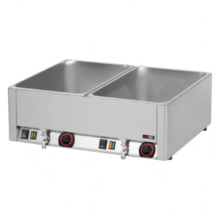 Bain-marie électrique pour bacs 2x GN 1/1  réglage de 30 à 90 °C - 3 kW