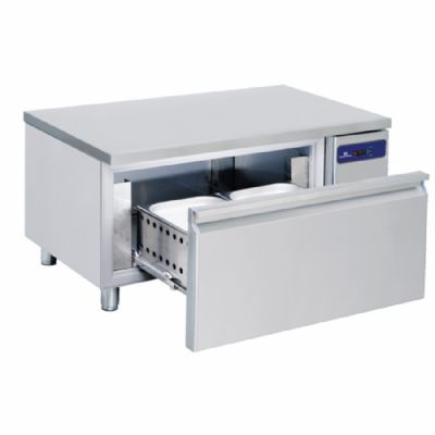 Soubassement froid inox 1 tiroir GN 2/1 h150 mm - température -2/+8°C Soubassement froid inox 1 tiroir GN 2/1 h150 mm - température -2/+8°C