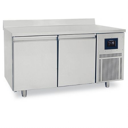 Table négative 2 portes pleines 600x400 mm plan en inox et dosseret -10°/-22°C - WiFi - Virtus - BNZ0003/FNPI
