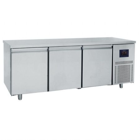 Tour réfrigéré pâtissier positif 3 portes 600x400 mm plan de travail en inox et WiFi - Virtus - BNZ0006/FNPI