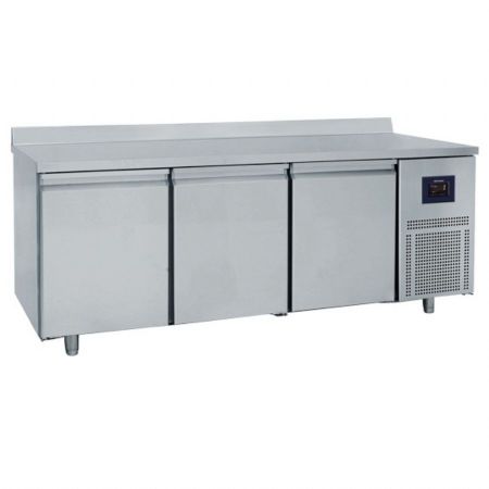 Table négative 3 portes pleines 600x400 mm avec dosseret en inox -10°/-22°C WiFi - Virtus - BNZ0007/FNPI