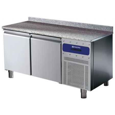 Tour réfrigéré pâtissier 2 portes 600x400 mm, plan en granite avec dosseret positif - Virtus - BNZ0041