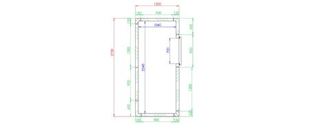 Chambre froide pro 4,99m positive 80mm - 2700x2050x1200 mm