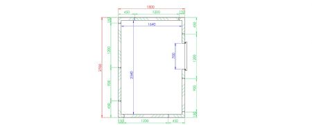 Chambre froide pro 7,87 m positive paisseur 80 mm - 2700x2050x1800 mm
