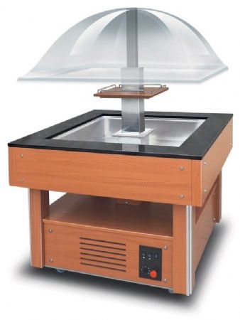 Buffet réfrigéré professionnel carré 4 bacs GN 1/1 - 1200x1200x1700 mm - Furnotel - BRC4GN
