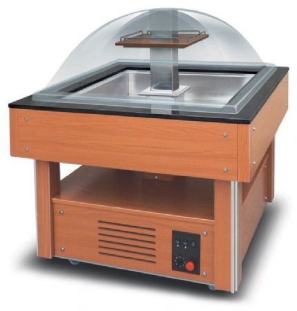 Buffet réfrigéré professionnel carré 4 bacs GN 1/1 - 1200x1200x1700 mm - Furnotel - BRC4GN