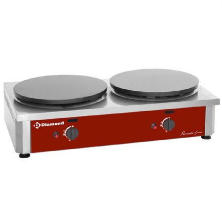 Crêpière et gaufrier double haut rendement gaz, plaque Ø 400 mm émaillée - Diamond Promo - BRET/2G-R Crêpière et gaufrier double haut rendement gaz, plaque Ø 400 mm émaillée - Diamond Promo - BRET/2G-R