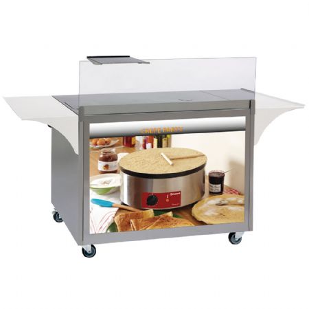 Meuble pour prparation de crpes sur roulettes - 1000x600x825mm