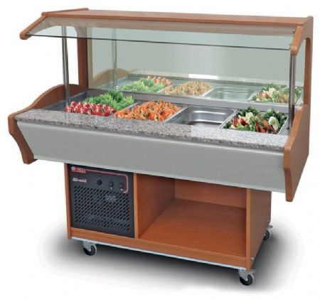 Buffet réfrigéré mural 4 bacs GN 1/1 - 1550x900x1370 mm - Furnotel - BRM4GN