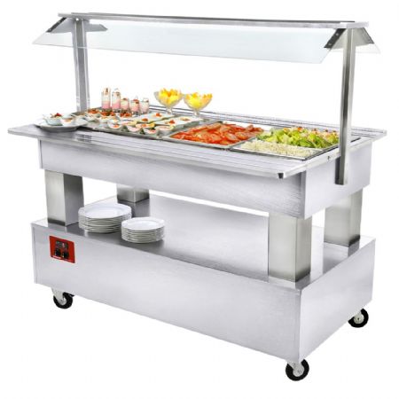 Buffet réfrigéré salad bar 4 bacs GN1/1-150 bois blanc 1440x660x1370 mm - Diamond Promo - BSB/4N-A1-R2 Buffet réfrigéré salad bar 4 bacs GN1/1-150 bois blanc 1440x660x1370 mm - Diamond Promo - BSB/4N-A1-R2
