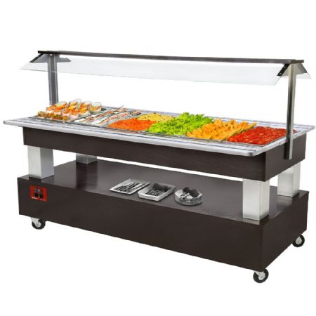 Buffet réfrigéré salad bar bois Wengé 6x GN 1/1-150 2070x660x1370 mm - Diamond Promo - BSB/6N-B1-R2 Buffet réfrigéré salad bar bois Wengé 6x GN 1/1-150 2070x660x1370 mm - Diamond Promo - BSB/6N-B1-R2
