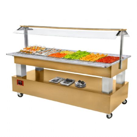 Buffet réfrigéré Salad bar 6x GN 1/1-150 en bois chêne clair 2070x660x1370 mm - Diamond - BSB/6N-D1-R2 Buffet réfrigéré Salad bar 6x GN 1/1-150 en bois chêne clair 2070x660x1370 mm - Diamond - BSB/6N-D1-R2