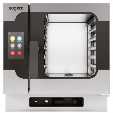 Four mixte professionnel électrique à vapeur directe nettoyage automatique, 6x GN 1/1 - écran tactile - Triphasé - Virtus - BT0611ETRCS