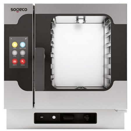 Four mixte professionnel électrique à vapeur directe avec nettoyage automatique, 6x GN 2/3 - écran tactile - Virtus - BT0623ETRCS