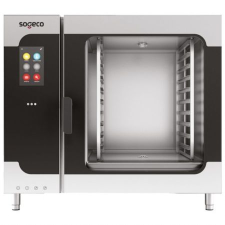 Four mixte professionnel électrique à vapeur directe nettoyage automatique, 10 niveaux GN 2/1, écran tactile, triphasé - Virtus - BT1021ETDCS