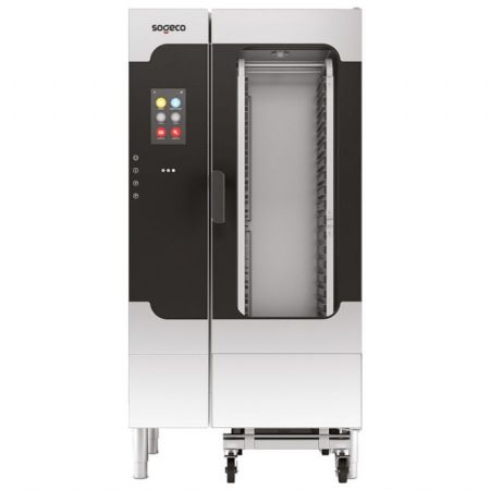 Four mixte professionnel électrique à vapeur directe nettoyage automatique, 20 niveaux GN 1/1, écran tactile - Triphasé - Virtus - BT2011ETDCS