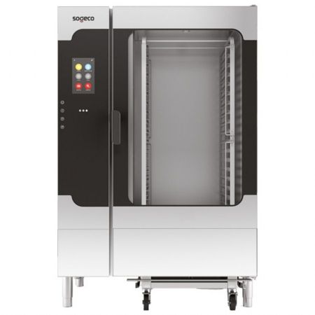 Four mixte professionnel électrique à vapeur directe avec nettoyage automatique, 20x GN 2/1 - écran tactile - Virtus - BT2021ETDCS